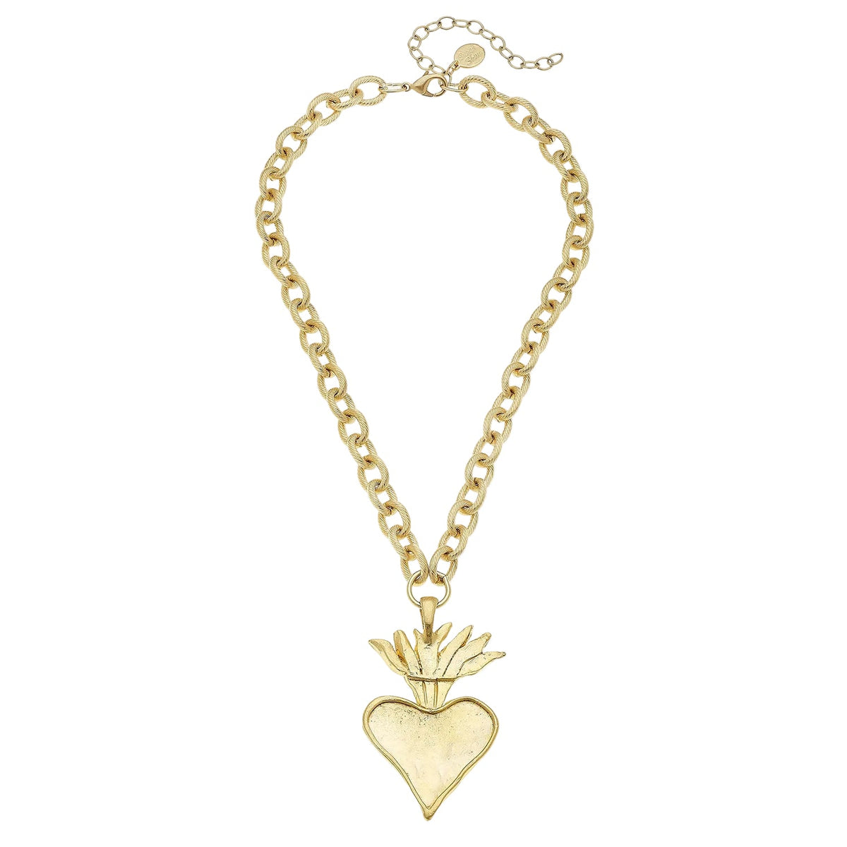 Flaming Heart Chain Necklace