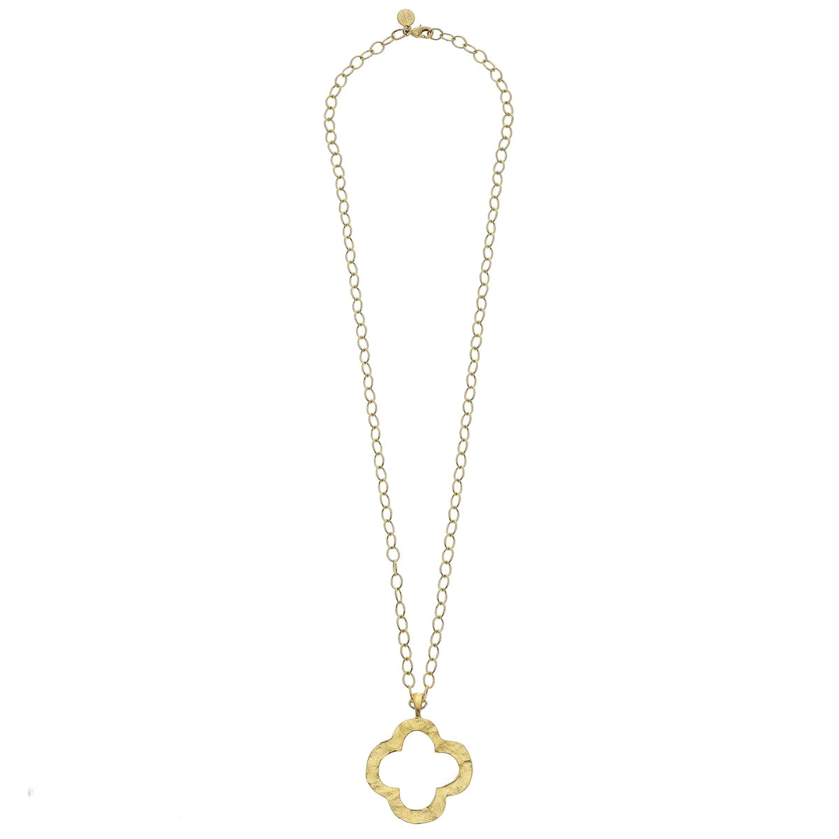 Long Open Clover Pendant Necklace