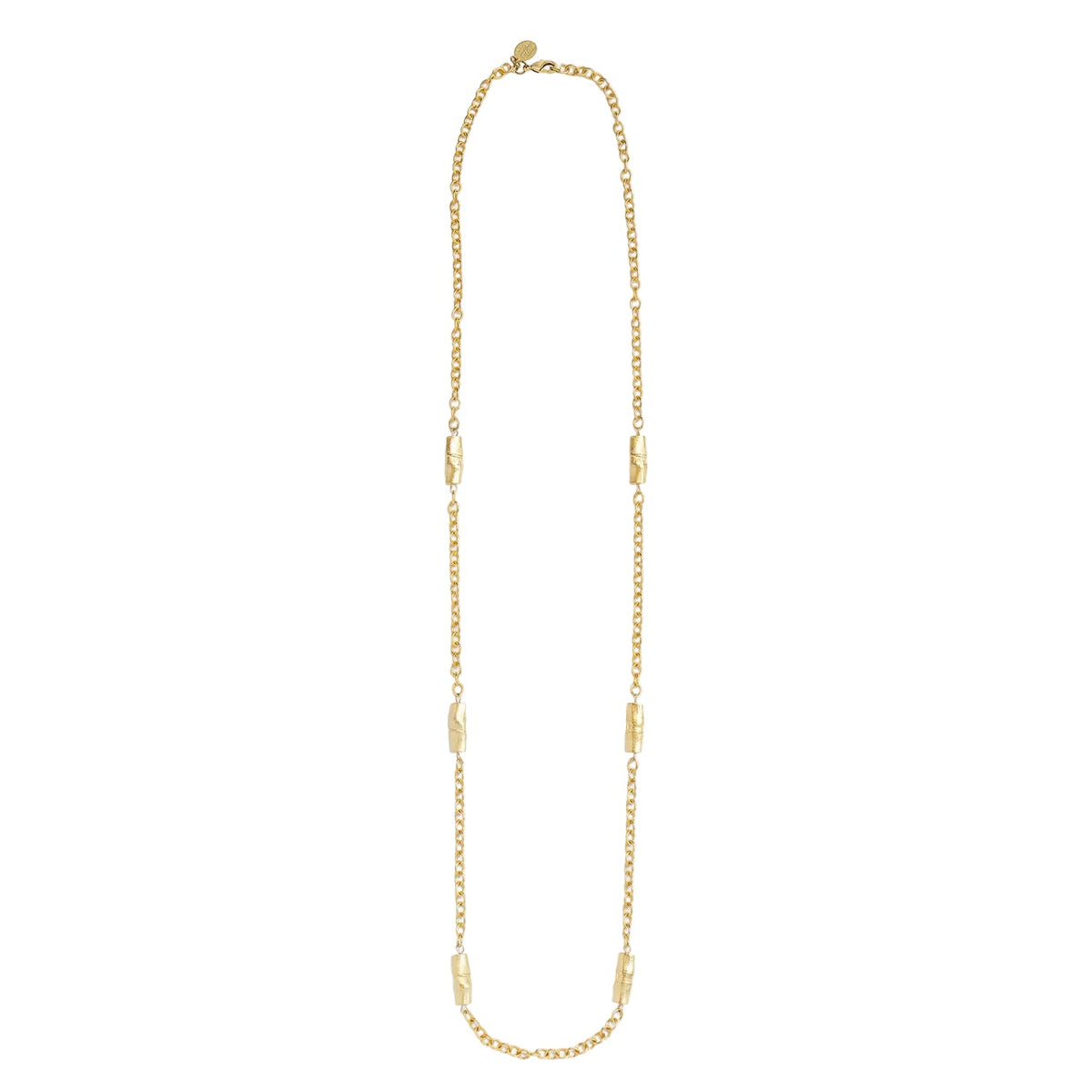Long Bamboo Links Chain Necklace