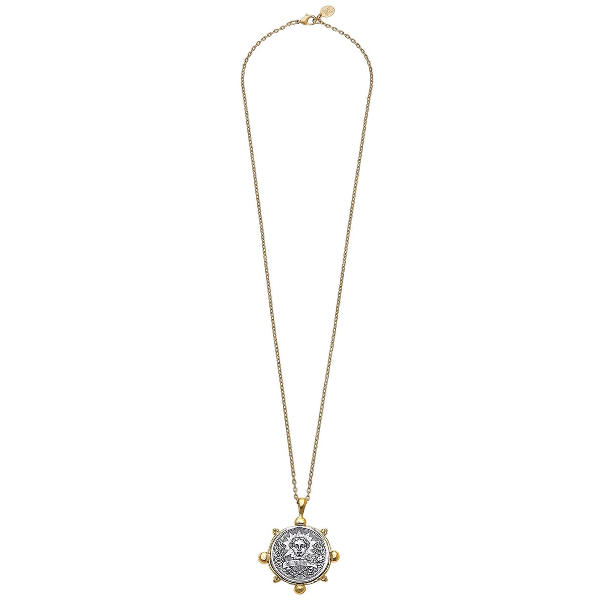 Long Medal Pendant Chain Necklace