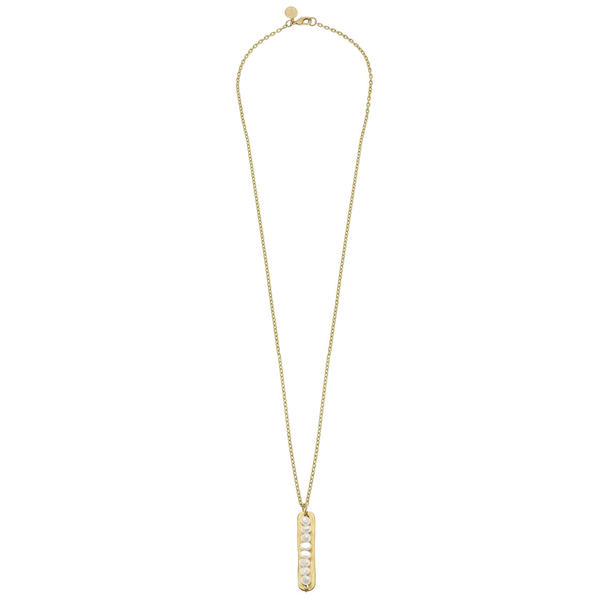 Long Dainty Freshwater Pearl Bar Necklace