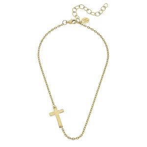 Side Cross Dainty Necklace