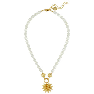 Water Lily Pearl Necklace