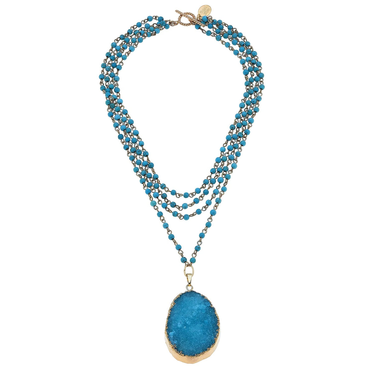 Multi-Strand Turquoise & Aqua Druzy Necklace