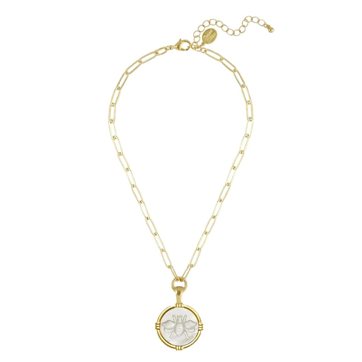 Ida Mother of Pearl Bee Necklace