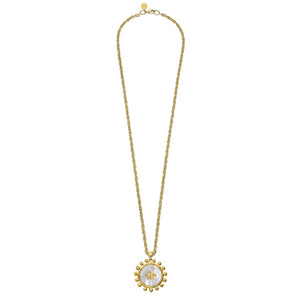 Long Mother of Pearl Bee Necklace
