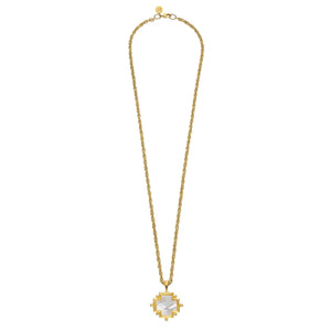 Long Mother of Pearl Cross Necklace