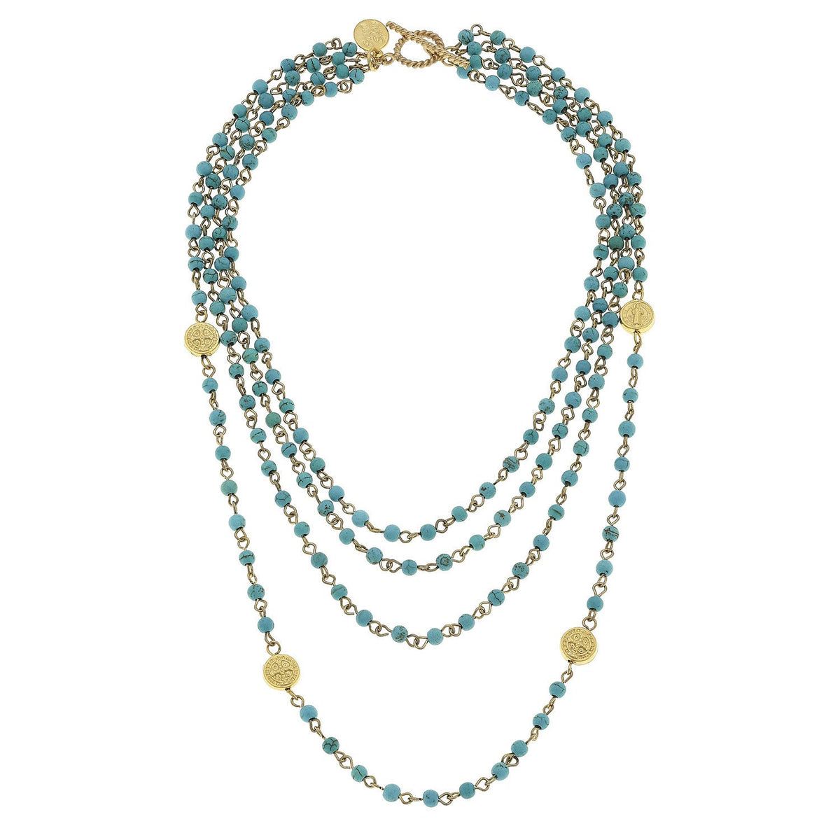Multi-Strand Turquoise Linked Necklace