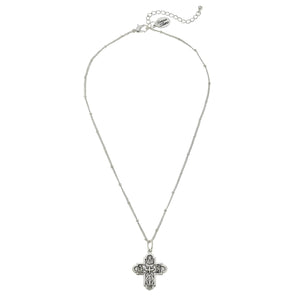 Dainty Holy Family Cross Necklace