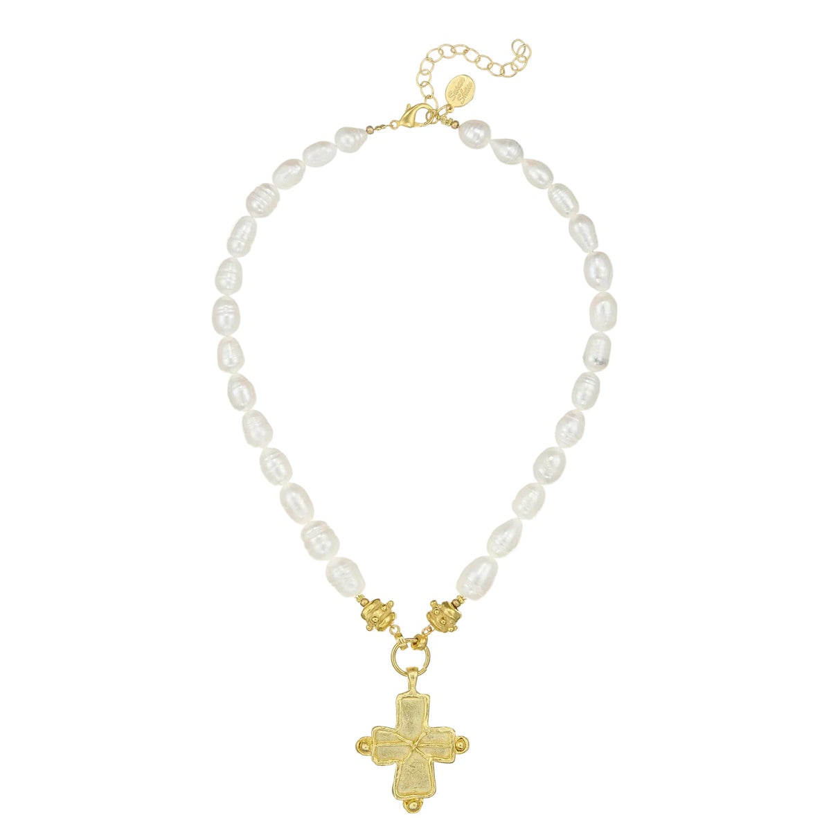 Line Cross Pearl Necklace