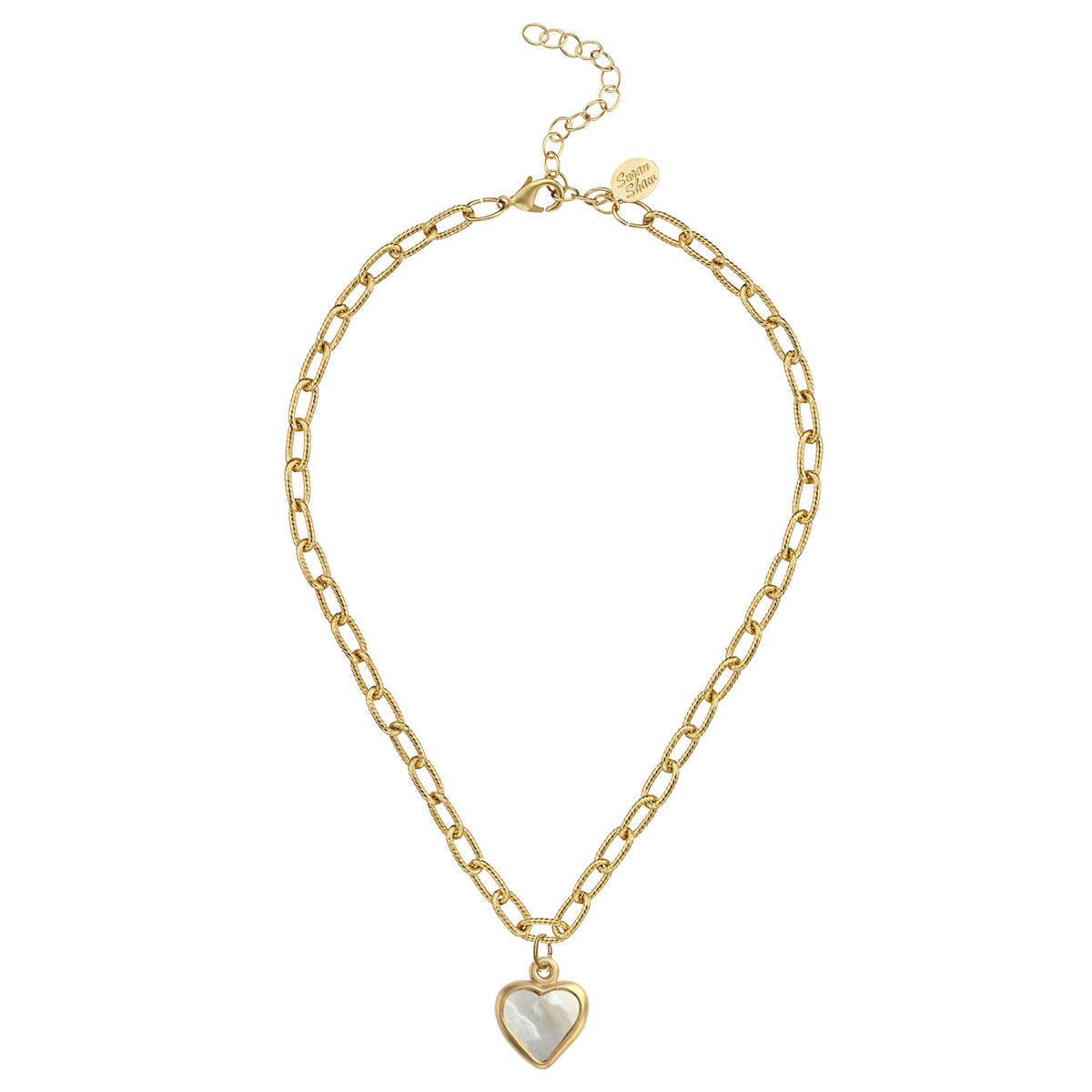 Small Mother of Pearl Heart Jane Necklace