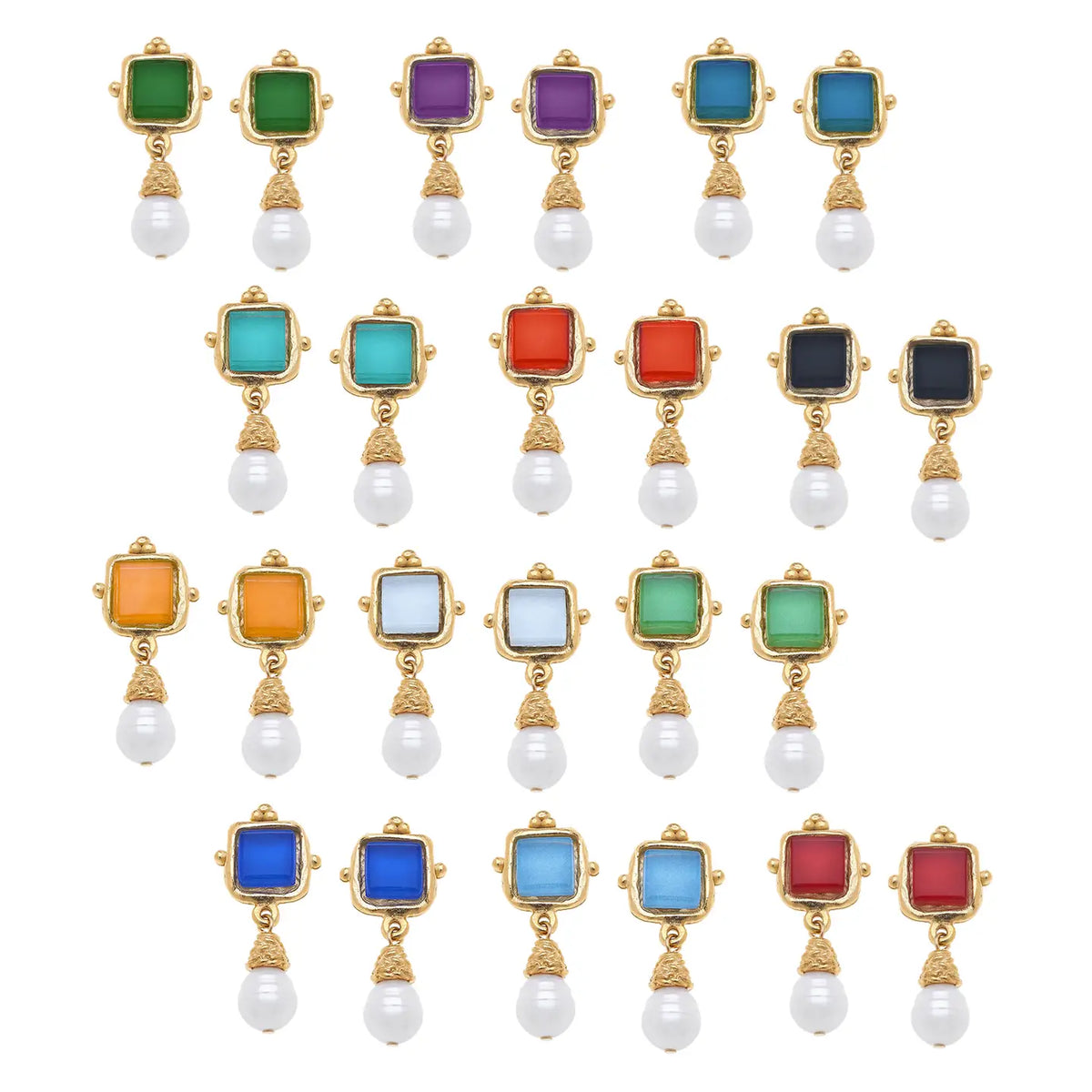 Set of 12 Charlotte Pearl Drop Earrings