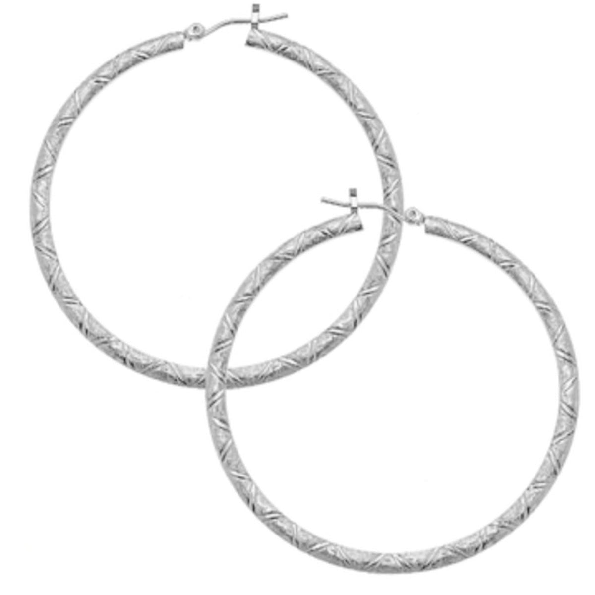 Silver Vine Hoop Earrings