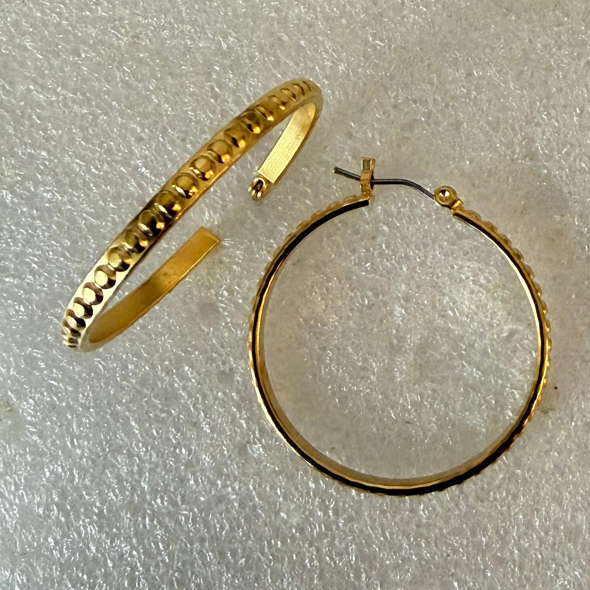 Gold Dotted Hoop Earrings