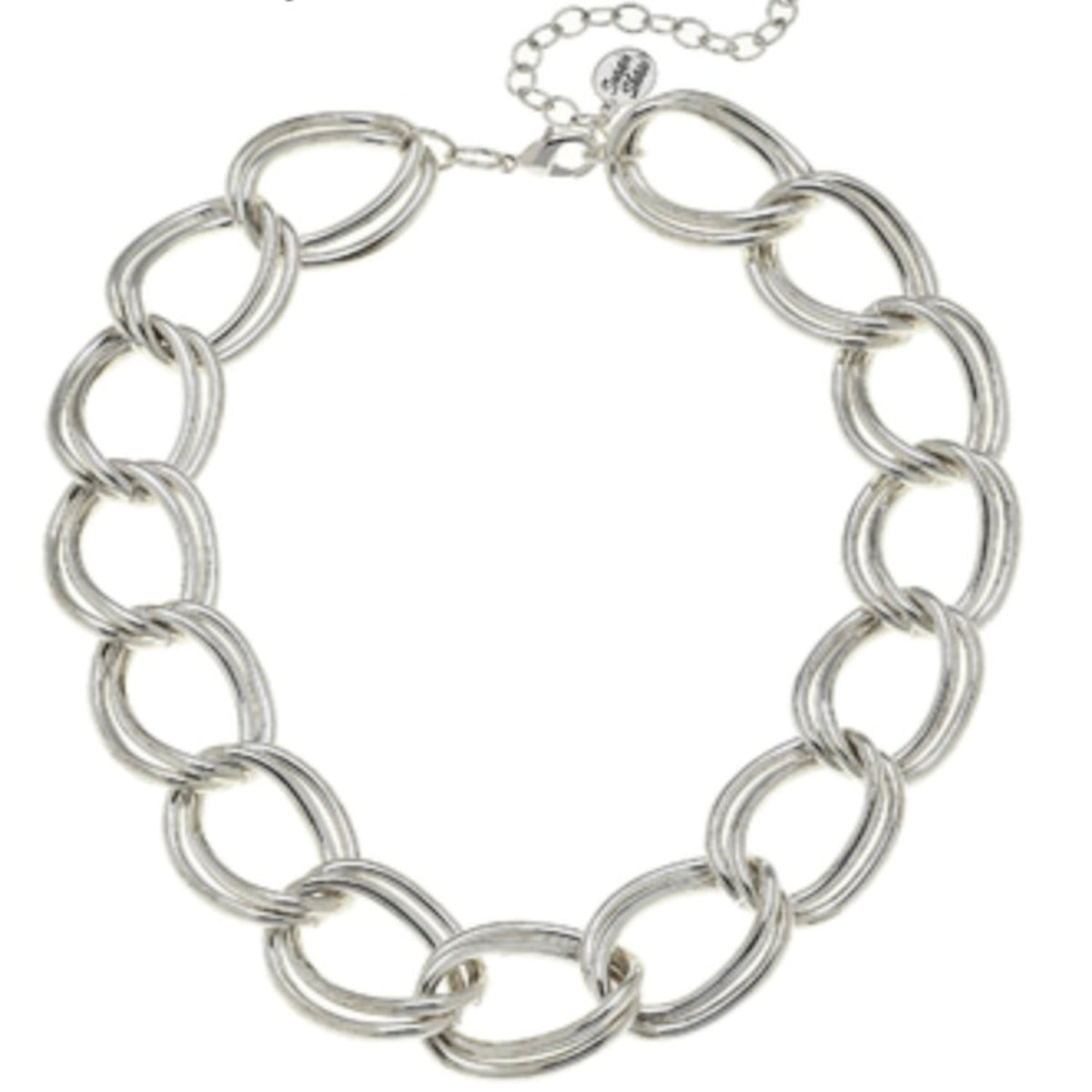 Silver Double Loop Chain Necklace