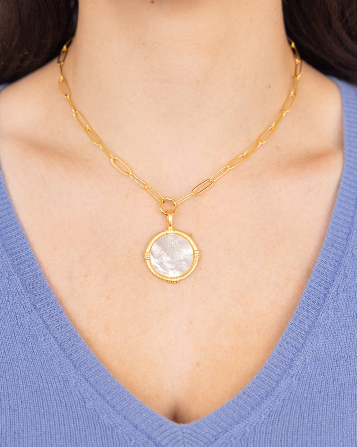 Ida Engraved Dove Necklace