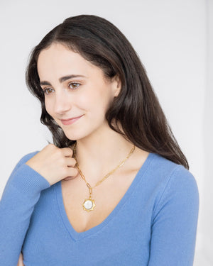 Dove Coin Paperclip Necklace