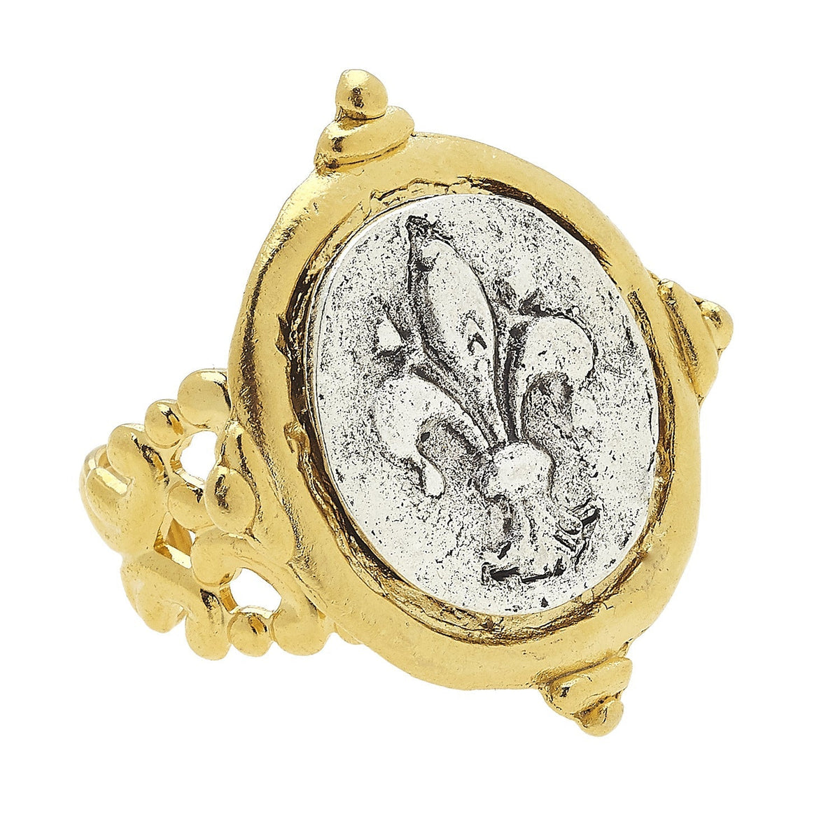 Mixed Metal Fleur de Lis Ring