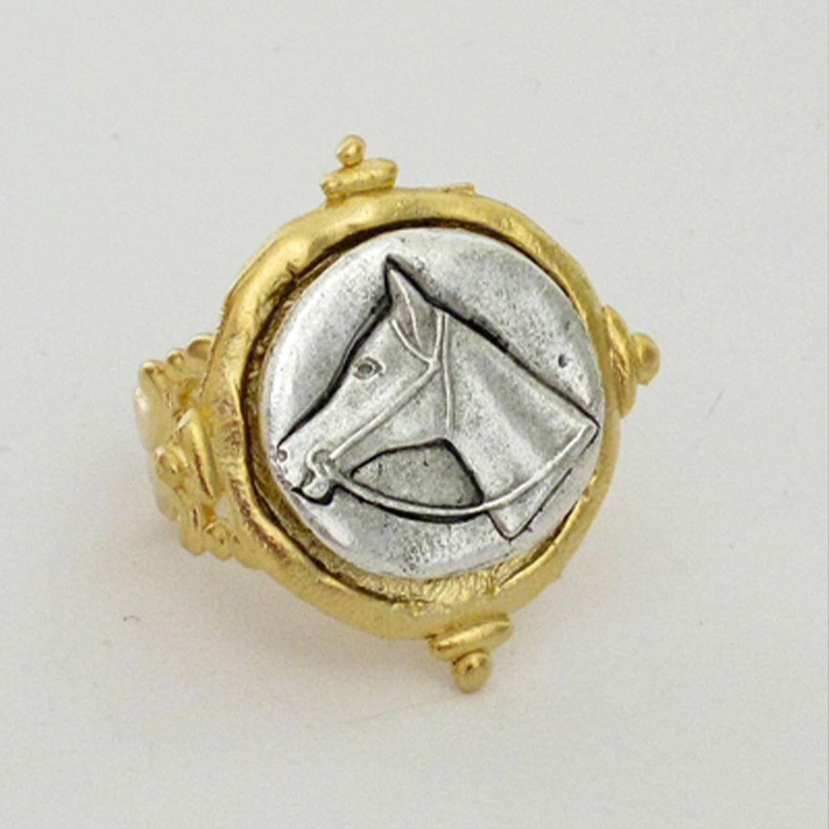 Mixed Metal Horse Head Ring