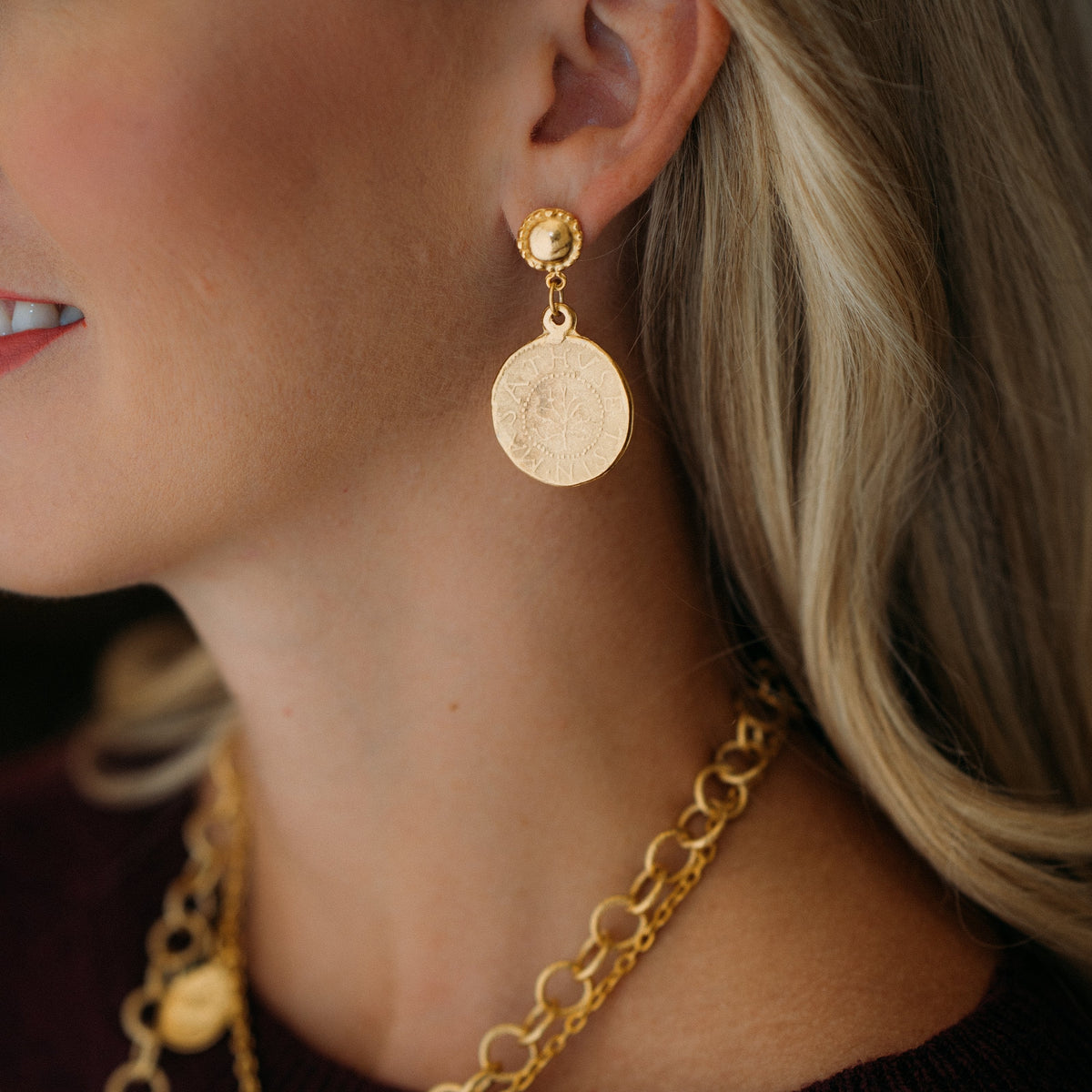 Greek Coin Earrings