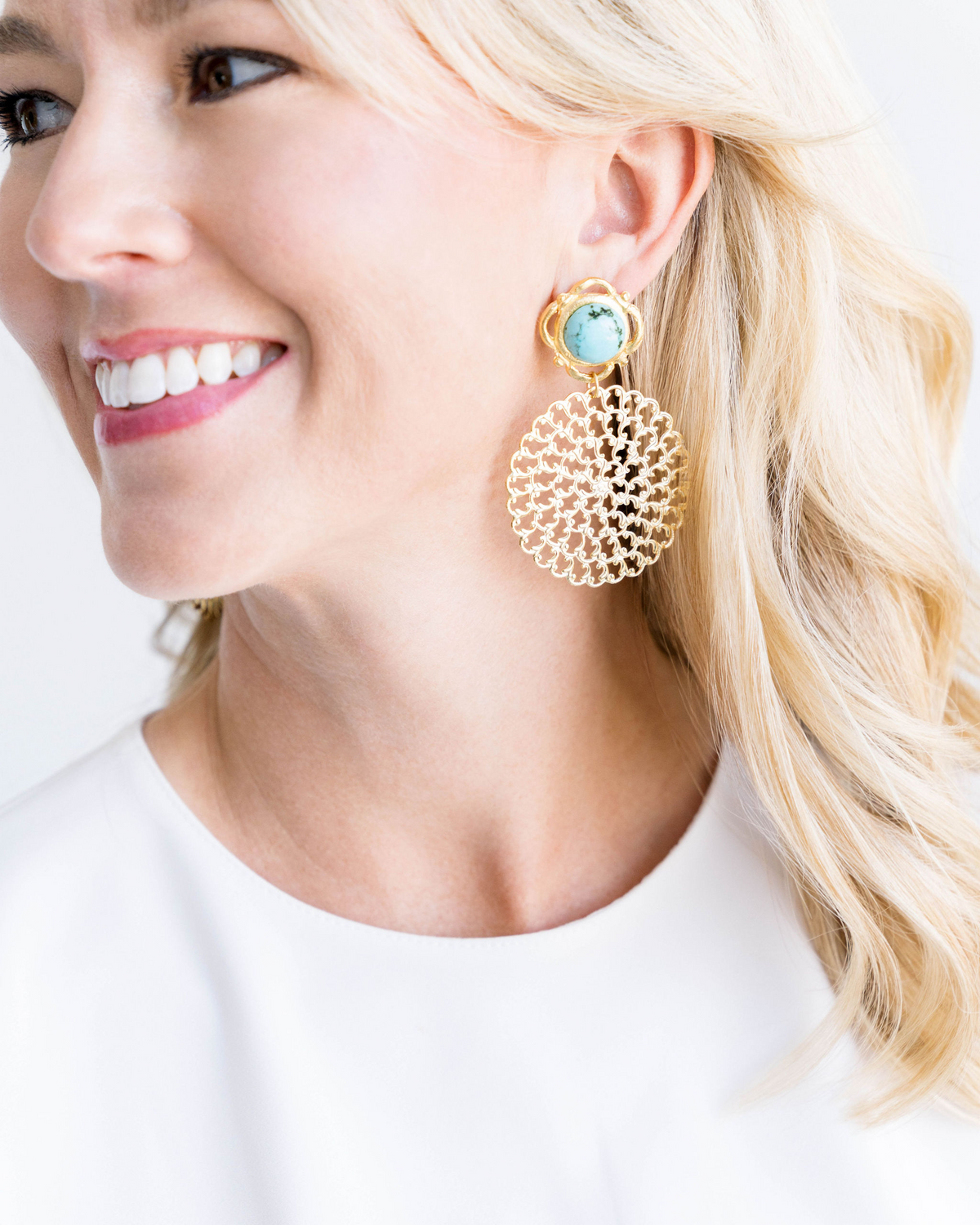 Turquoise Filigree Earrings