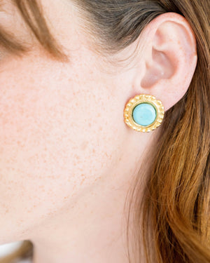 Turquoise Dotted Studs