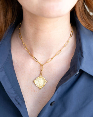 Coin Paperclip Necklace