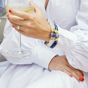 White Blue & White Charleston Bracelet III