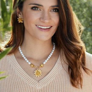Water Lily Pearl Necklace