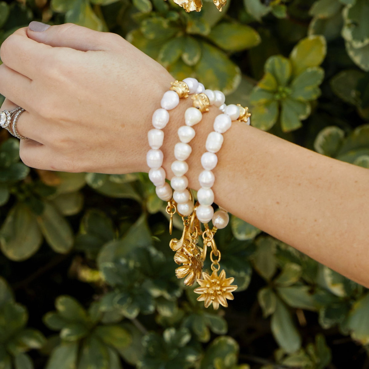 Water Lily Pearl Bracelet