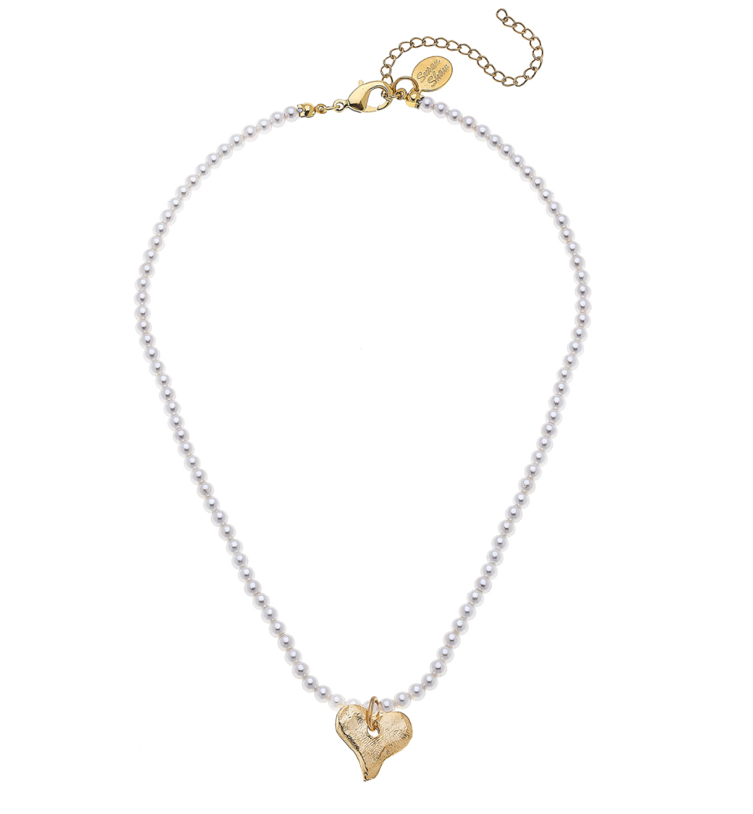 Ivory Beaded Heart Necklace