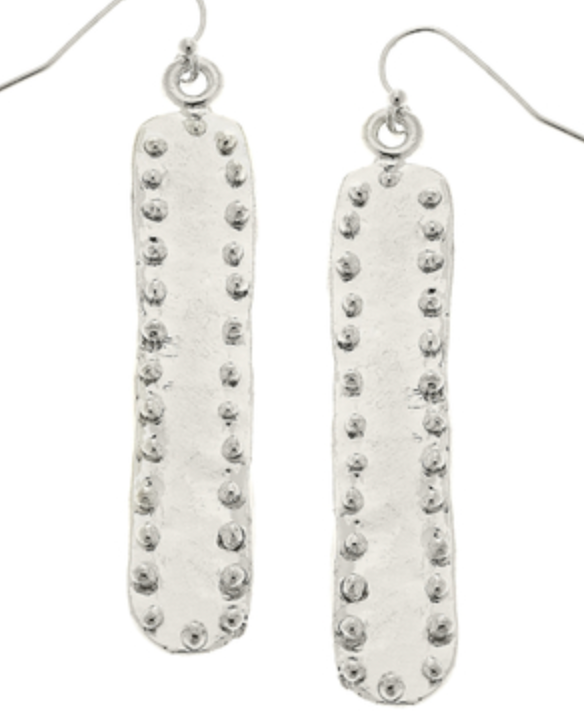 Large Dotted Bar Earrings