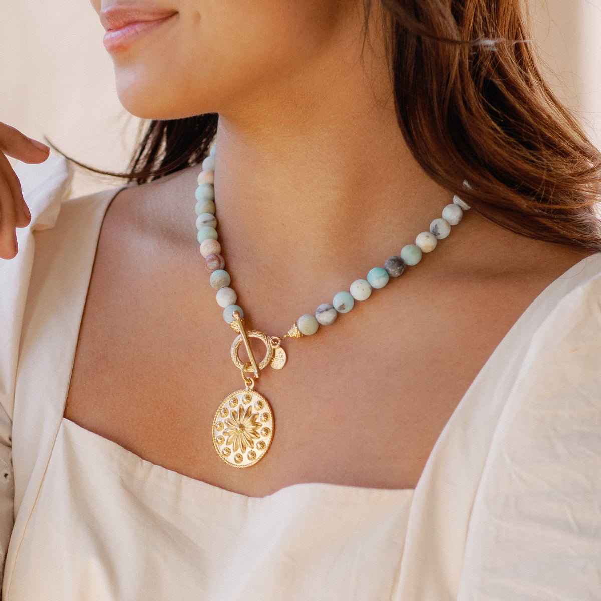 Dolly Amazonite Toggle Necklace