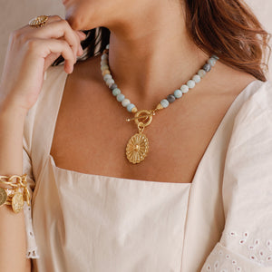 Amazonite Jane Oval Toggle Necklace