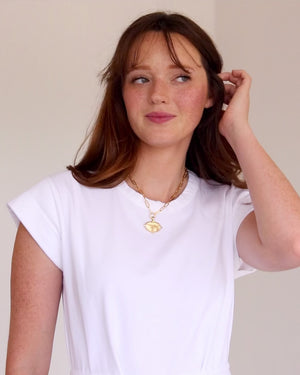 Longhorn Intaglio Paperclip Necklace