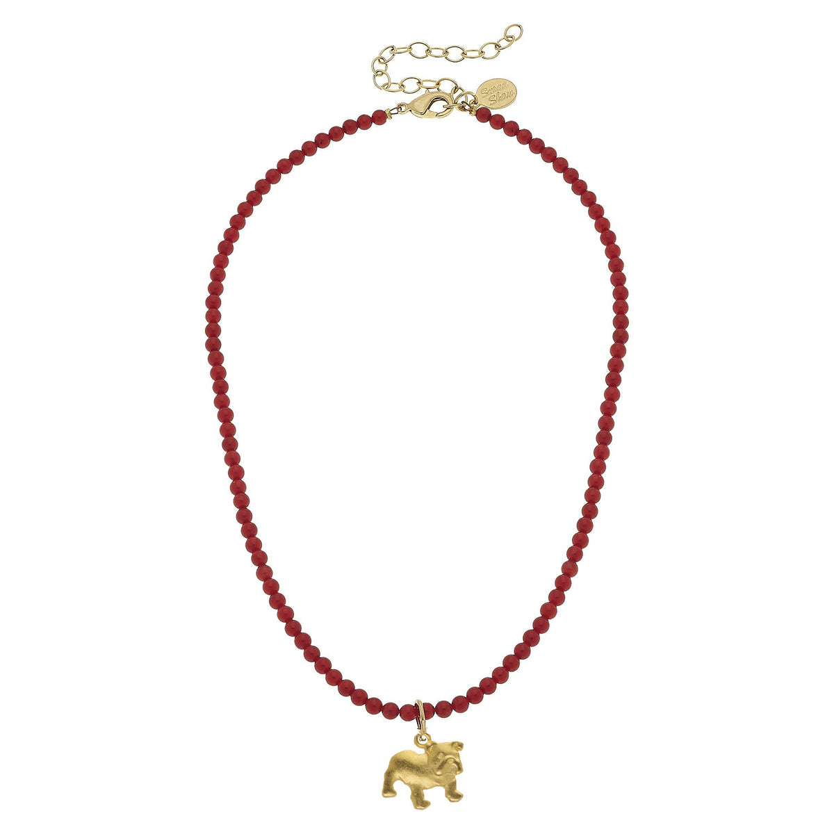 Alys Bulldog Red Coral Necklace